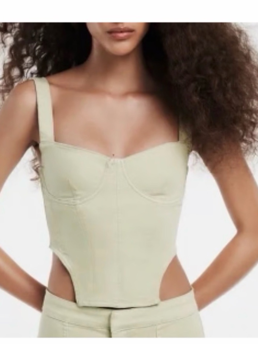 Zara Corset Top in Light Sage